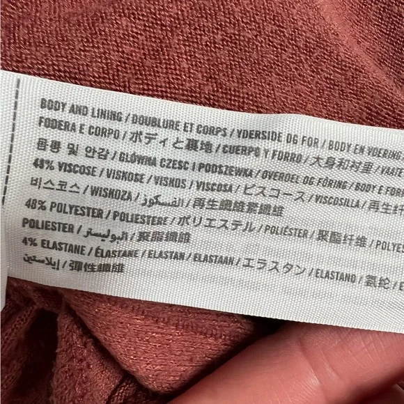 ABERCROMBIE & FITCH BURNT ORANGE SOFT LONG SLEEVE V NECK TIE FRONT BODYSUIT - Picture 8 of 10